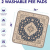 Navy & Cream Medallion Washable Pee Pads