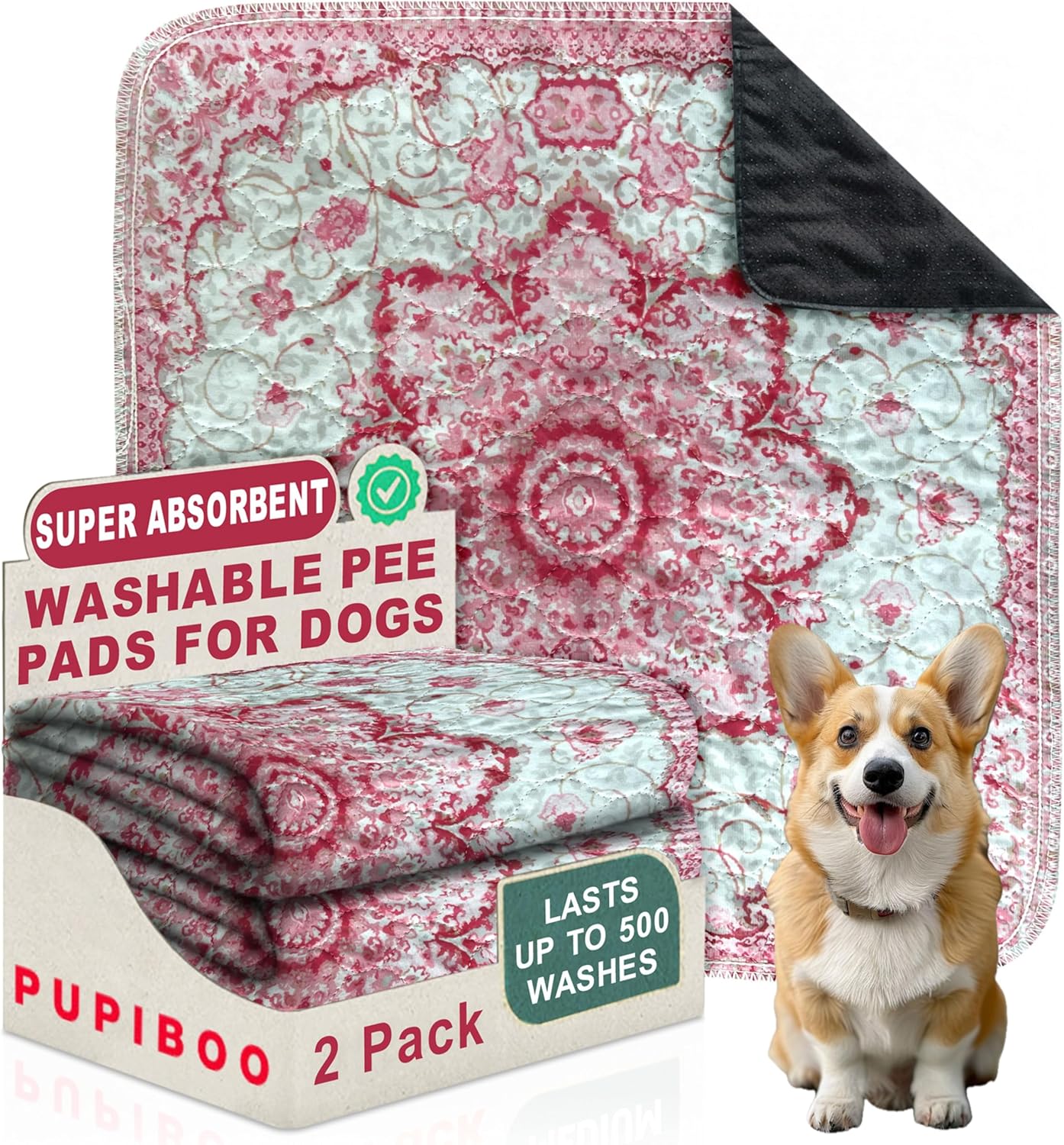 Pink Medallion Washable Pee Pads