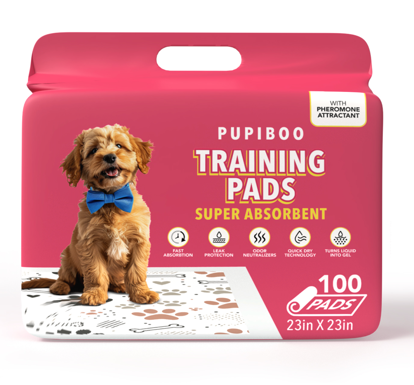 Paw Print Disposable Dog Training Pads – 23x23 Inches -  Pack Of 100